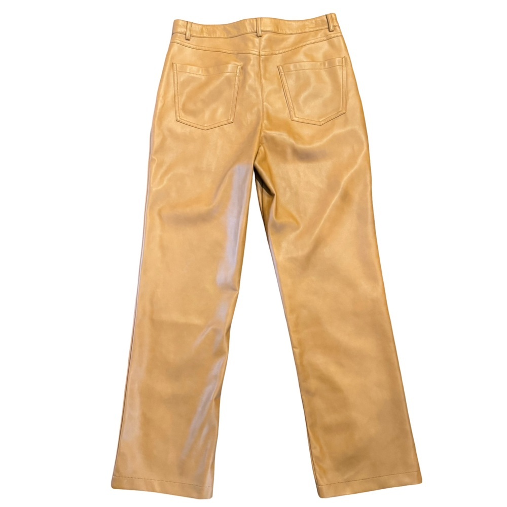 7 For All Mankind Brown Faux Leather Straight Leg Pants - Picture 2 of 11